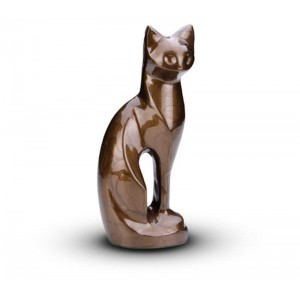 Sculpted Figurine - Cat Cremation Ashes Urn – BROWN